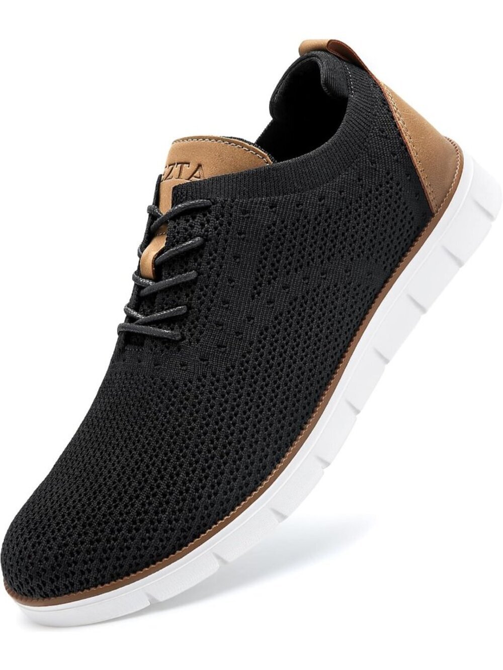 Men's Black Mesh Breathable Lace Up Lightweight Walking Casual Oxfords Sneaker